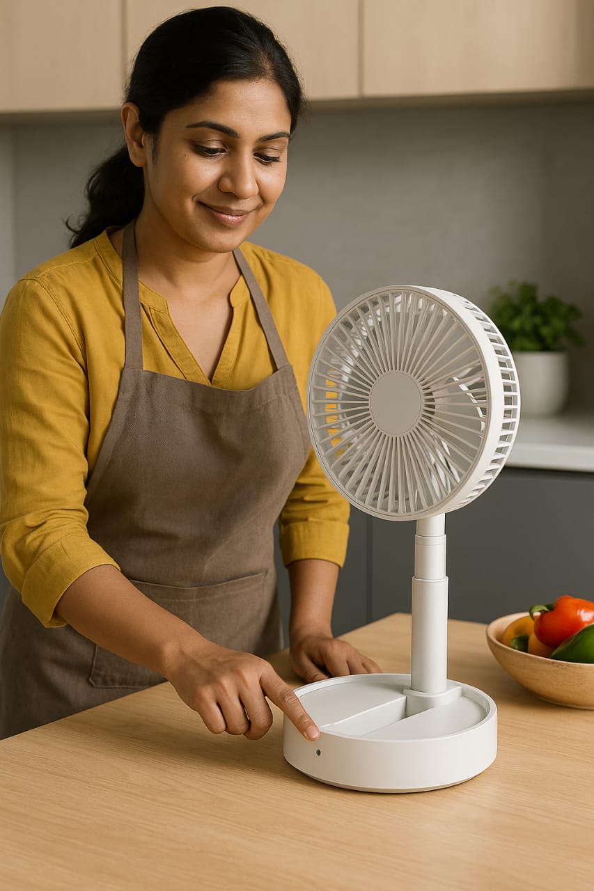 Rechargable adjustable portable fan